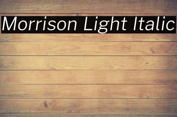 Morrison Light Italic Example 3