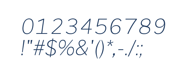 Morrison Thin Italic Other Characters