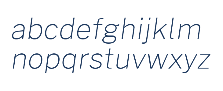 Morrison Thin Italic Lowercase