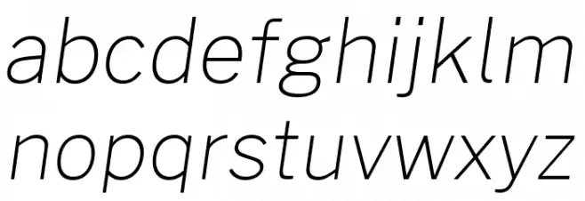 Morrison Thin Italic फ़ॉन्ट लोअरकेस
