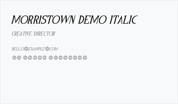 Morristown Demo Italic Business Card