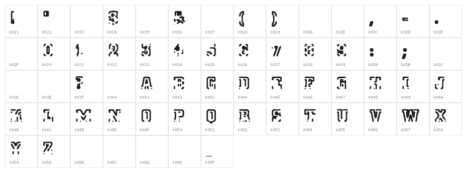 Morse 2050 Character Map
