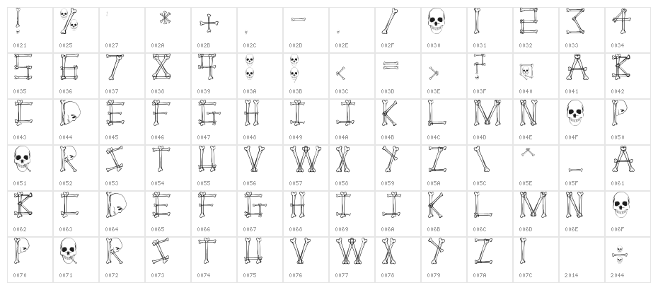 Mortem Regular Character Map