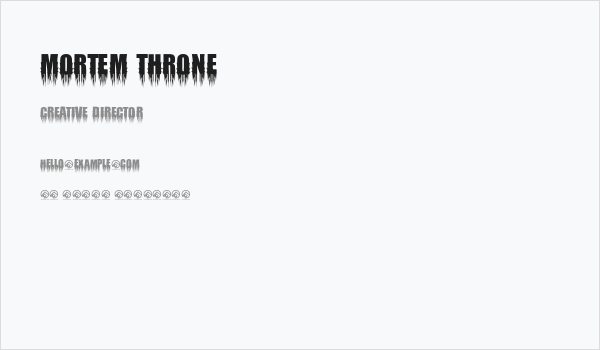 Mortem Throne Business Card