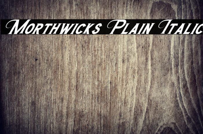 Morthwicks Plain Italic Example 2