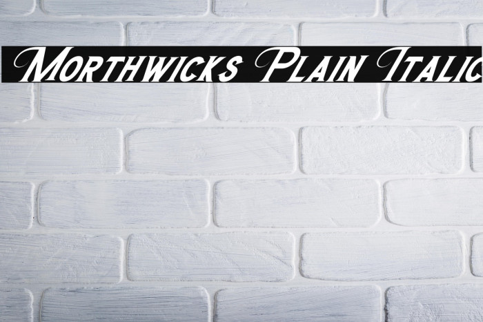 Morthwicks Plain Italic Example 3