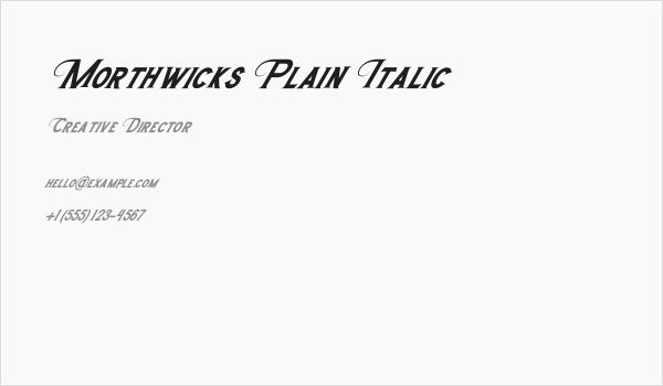 Morthwicks Plain Italic Business Card