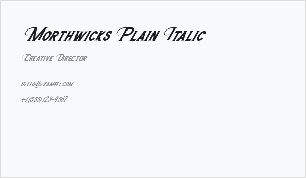 Morthwicks Plain Italic Business Card