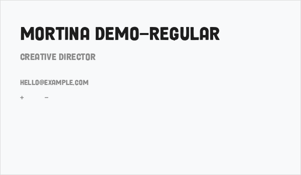 Mortina DEMO-Regular Business Card