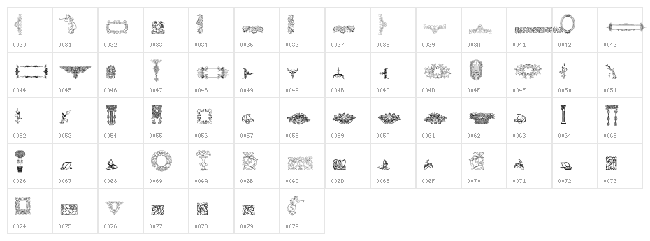 Mortised Ornaments Free Two Character Map