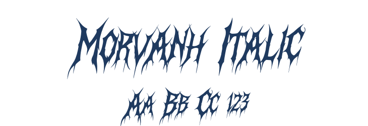 Morvanh Italic Font Preview
