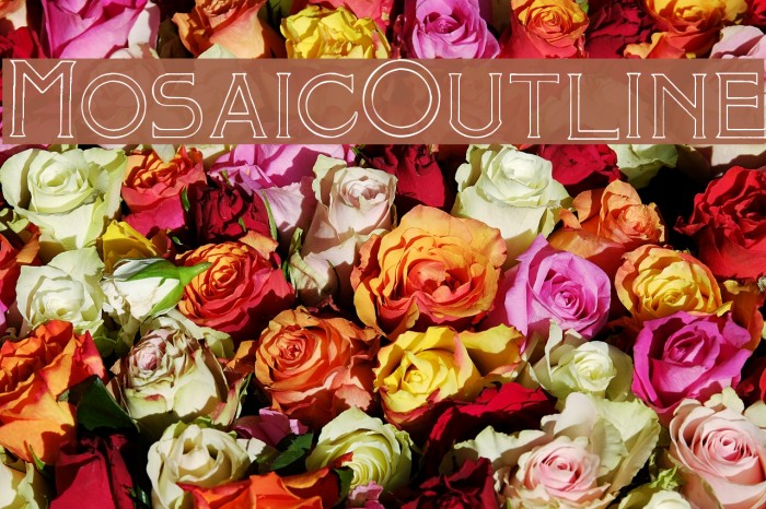 Mosaic_Outline Font examples