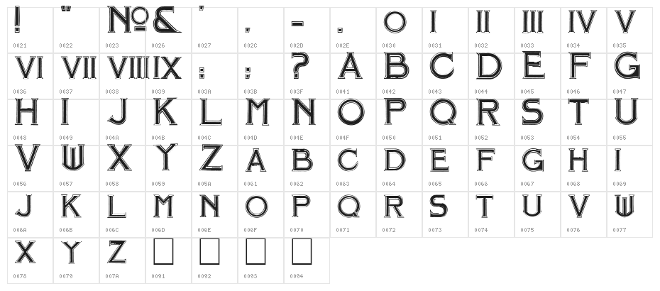 Mosaic Character Map
