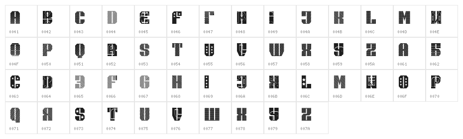 Moscowian Party Book Regular Character Map