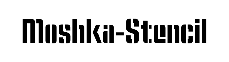 Moshka-Stencil  नि: शुल्क फ़ॉन्ट्स डाउनलोड