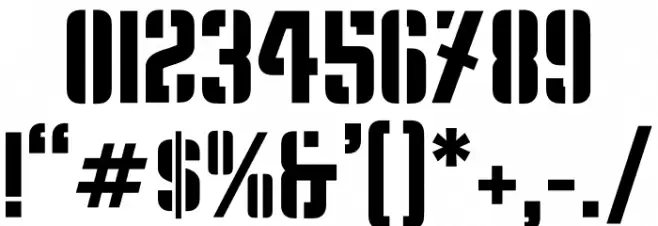 Moshka-Stencil Font OTHER CHARS