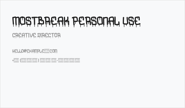 Mostbreak Personal Use Business Card
