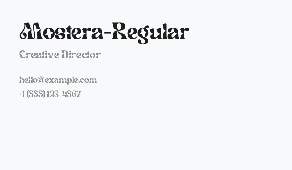 Mostera-Regular Business Card