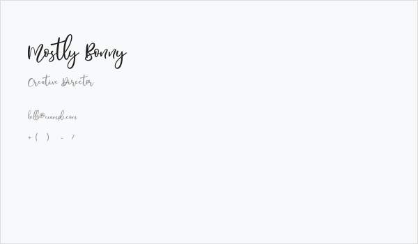 Mostly Bonny Business Card