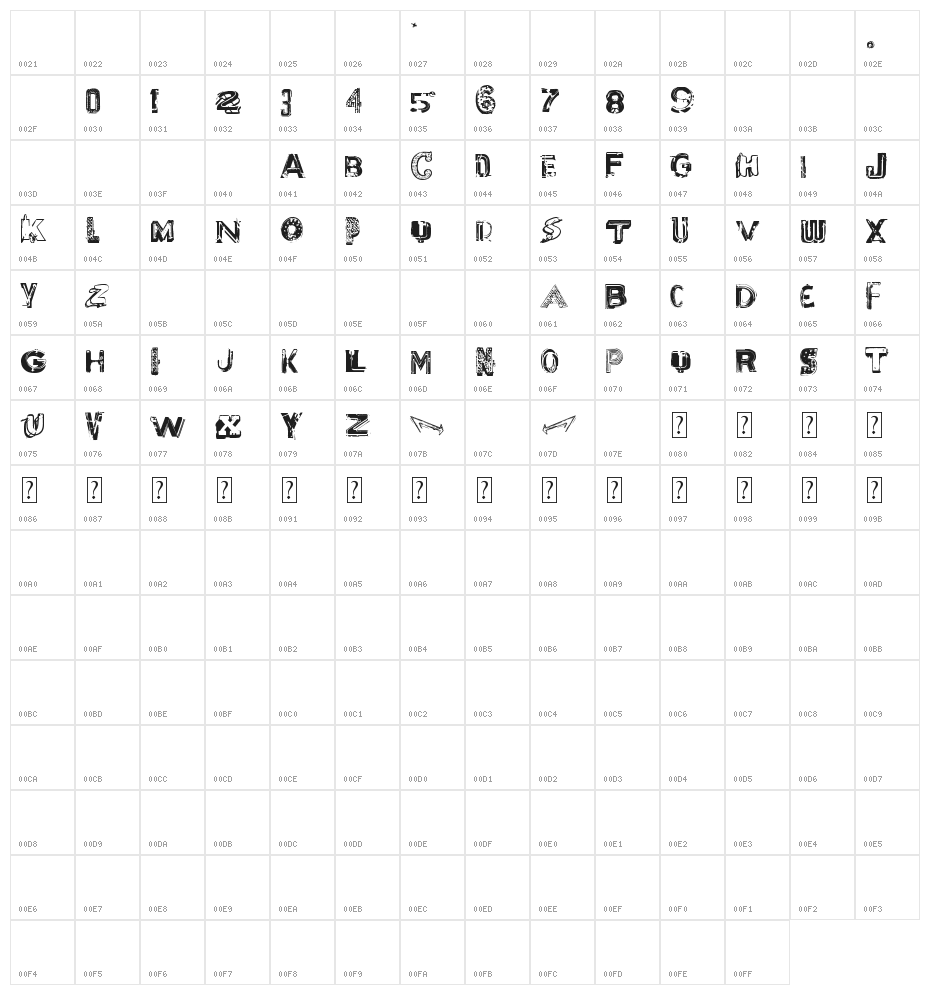 Motel Vacancy Character Map