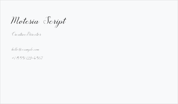 Motesia Script Business Card