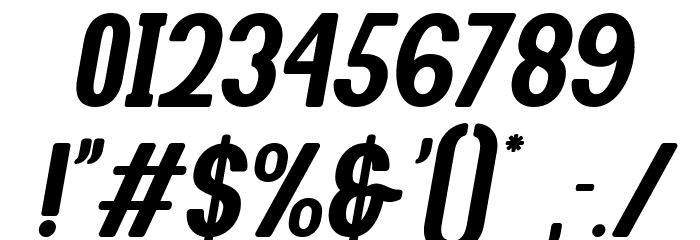 Motgan Oblique Font OTHER CHARS