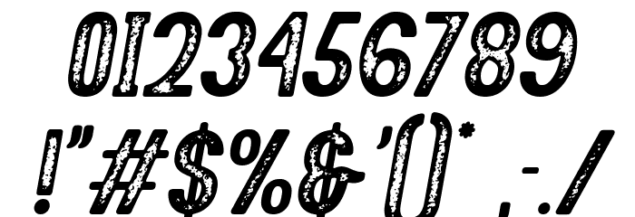 Motgan Stamp Oblique Font OTHER CHARS