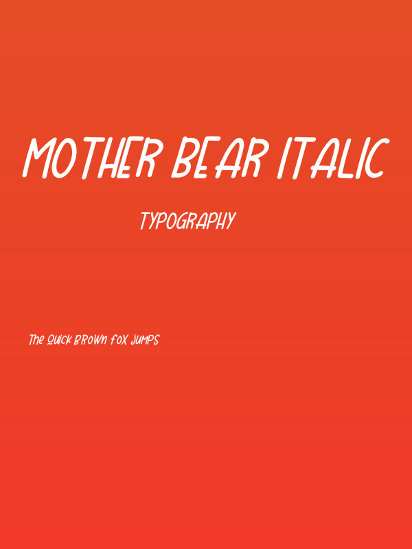 Mother Bear Italic Poster