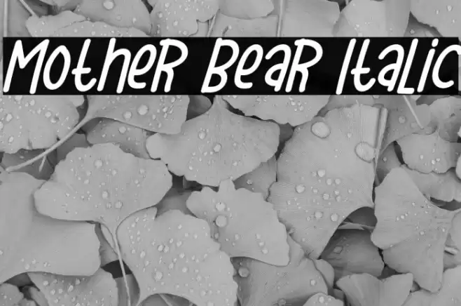 Mother Bear Italic Font examples