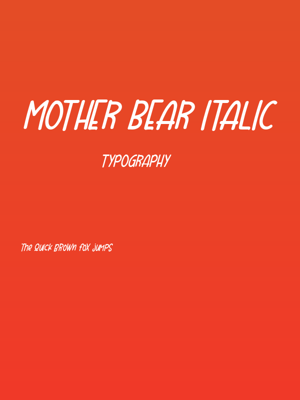 Mother Bear Italic Poster