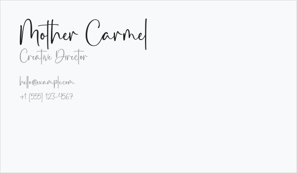Mother Carmel Business Card
