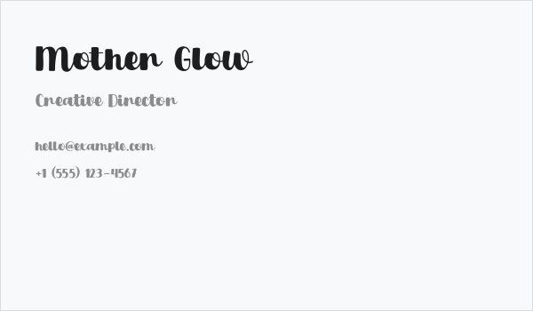 Mother Glow Business Card