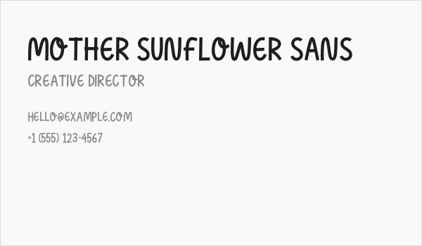 Mother Sunflower Sans Business Card