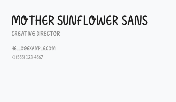 Mother Sunflower Sans Business Card