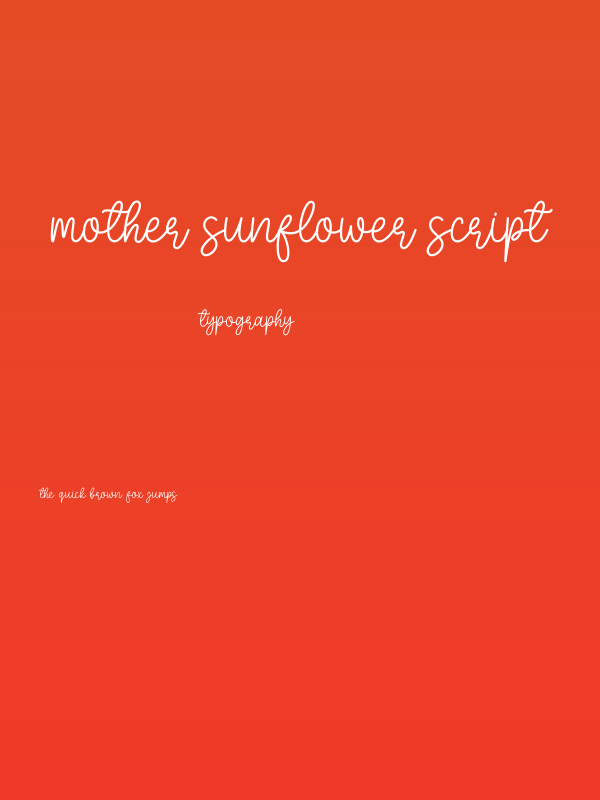 Mother Sunflower Script Poster