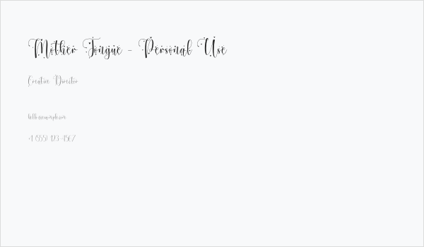 Mother Tongue - Personal Use Business Card