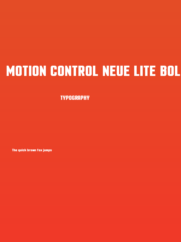 Motion Control Neue Lite Bold Poster