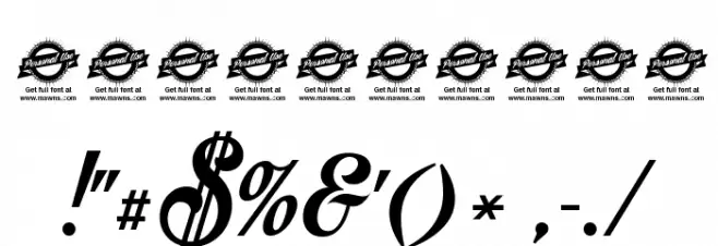 Motion Picture Personal Use Шрифта ДРУГИЕ символов