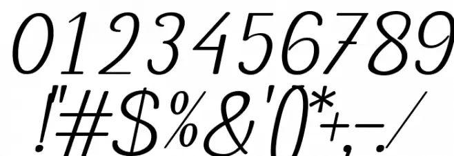 Motira Italic Font OTHER CHARS