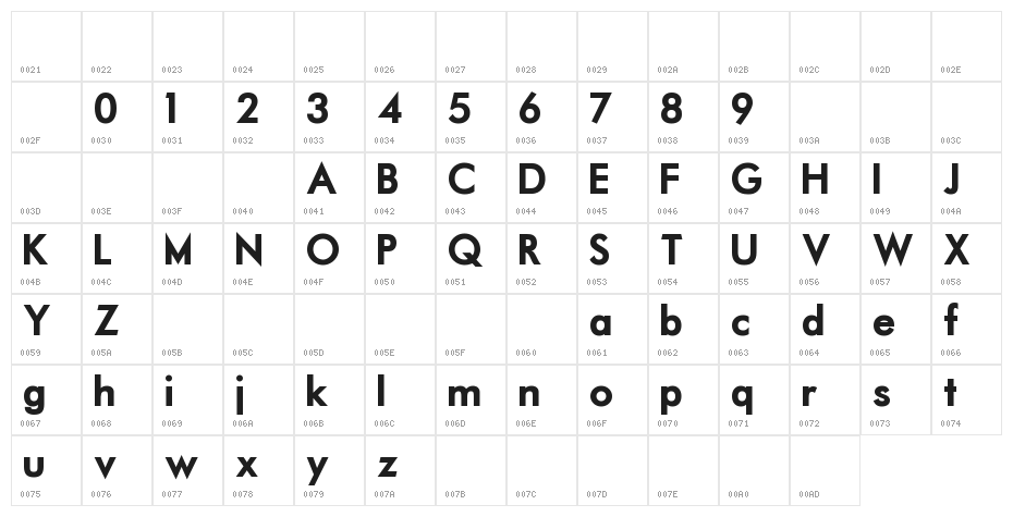 Motor Oil 1937 M54 Character Map