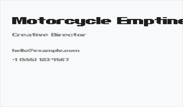 Motorcycle Emptiness Business Card