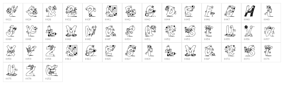 Motscroizes Regular Character Map