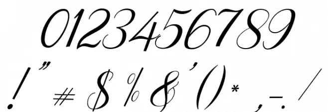 Mottingham Elegant Calligraphy Font OTHER CHARS
