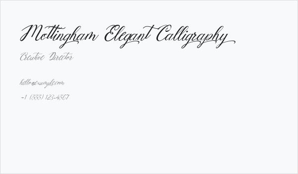 Mottingham Elegant Calligraphy Business Card