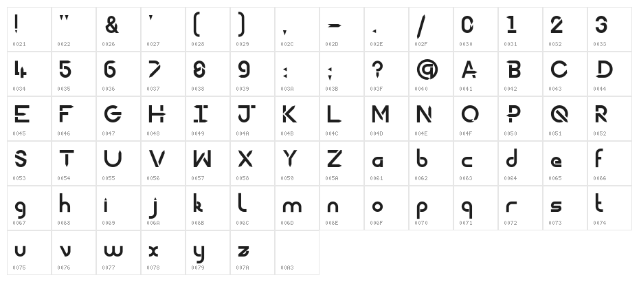 MotusPartem-Bold Character Map