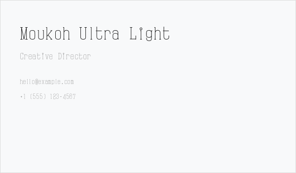 Moukoh Ultra Light Business Card