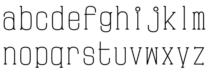 Moukoh Ultra Light フォント 小文字