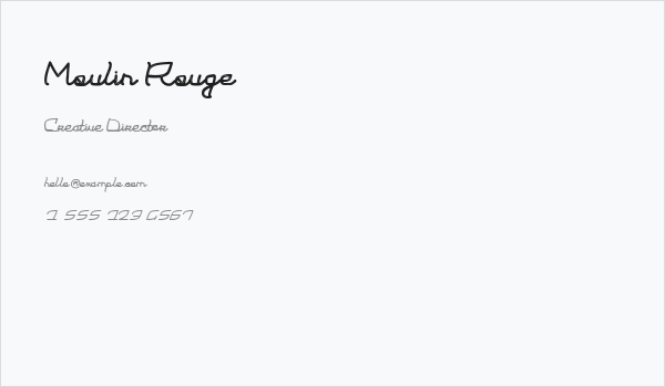 Moulin Rouge Business Card