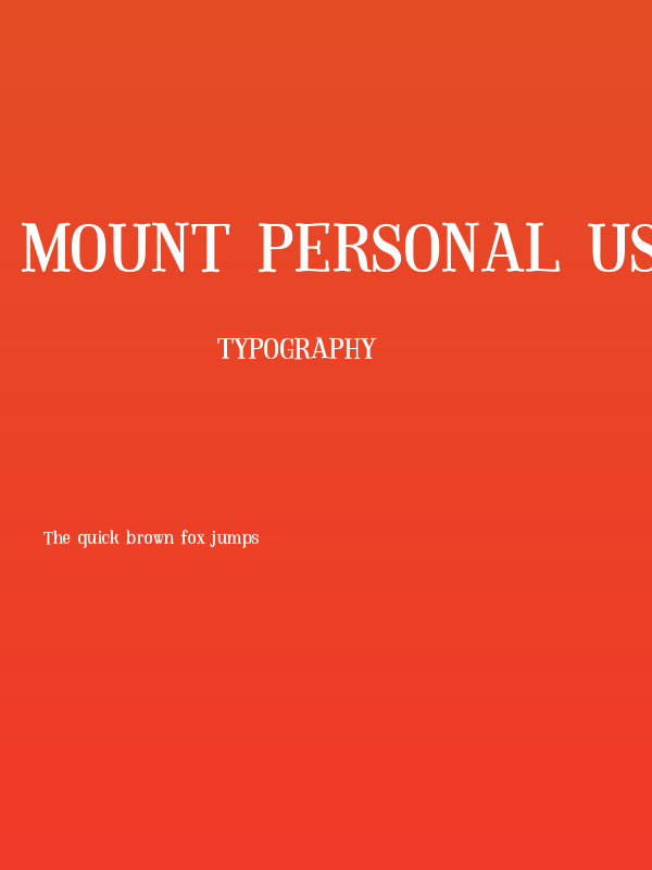 Mount PERSONAL USE ONLY Poster