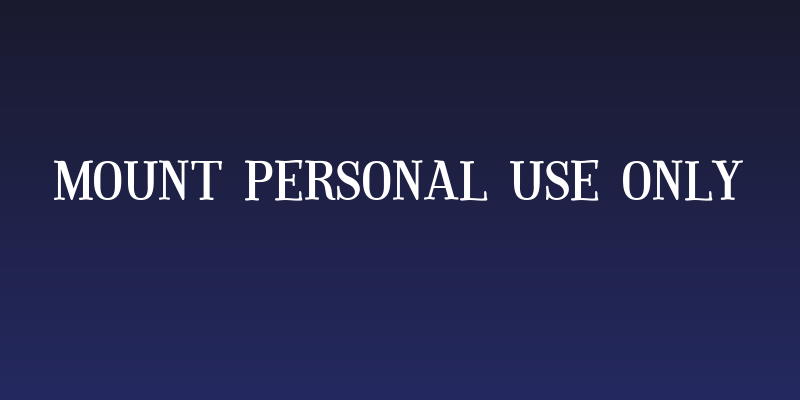 Mount PERSONAL USE ONLY Social Header